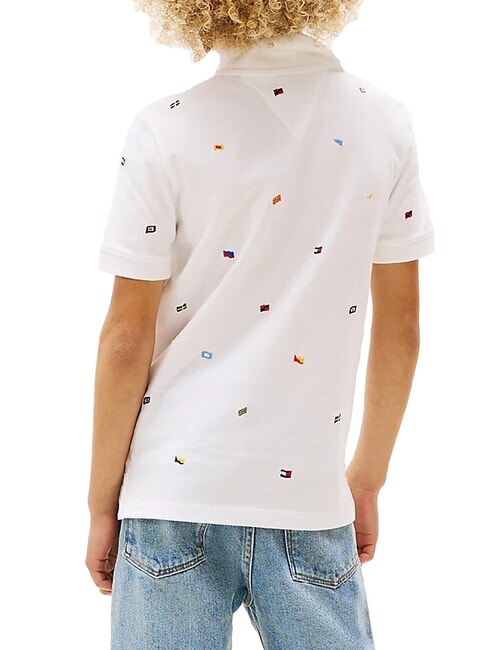 TH KIDS Polo &agrave; manches courtes pour enfant avec broderie blanc - Tee-shirt enfant