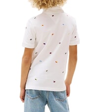 TOMMY HILFIGER TH KIDS Polo &agrave; manches courtes pour enfant avec broderie blanc - Tee-shirt enfant - 2