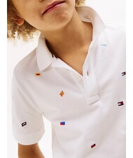 TOMMY HILFIGER TH KIDS Polo &agrave; manches courtes pour enfant avec broderie blanc - Tee-shirt enfant - 3