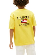 TOMMY HILFIGER TH KIDS T-shirt &agrave; manches courtes avec drapeau carambole jaune - Tee-shirt enfant - 2