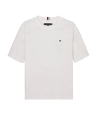 TOMMY HILFIGER TH KIDS T-shirt &agrave; manches courtes coupe d&eacute;contract&eacute;e blanc - Tee-shirt enfant - 4