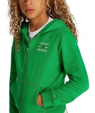 TOMMY HILFIGER TH KIDS Sweat-shirt &agrave; fermeture &eacute;clair int&eacute;grale pour enfants vert &eacute;clatant - B&eacute;b&eacute; Sweat - 3