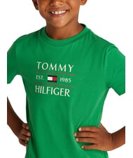 TOMMY HILFIGER TH KIDS T-shirt avec logo maxi imprim&eacute; vert &eacute;clatant - Tee-shirt enfant - 3