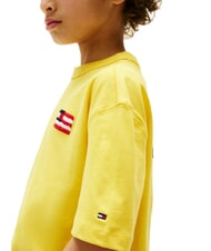 TOMMY HILFIGER TH KIDS T-shirt &agrave; manches courtes avec drapeau carambole jaune - Tee-shirt enfant - 3