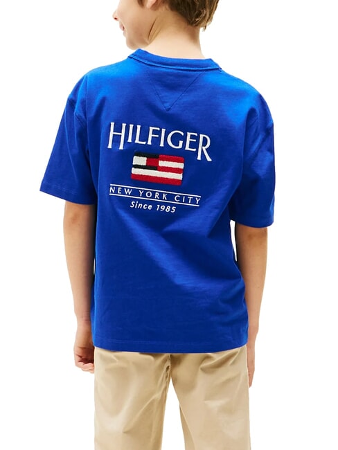 TH KIDS T-shirt &agrave; manches courtes avec drapeau bleu en coin - Tee-shirt enfant