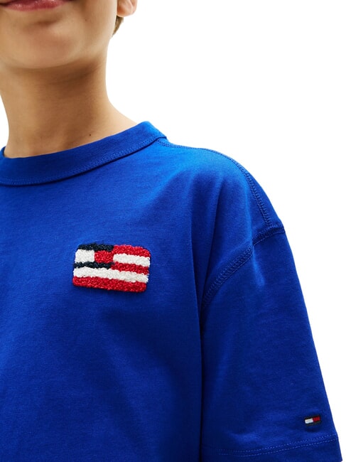 TH KIDS T-shirt &agrave; manches courtes avec drapeau bleu en coin - Tee-shirt enfant