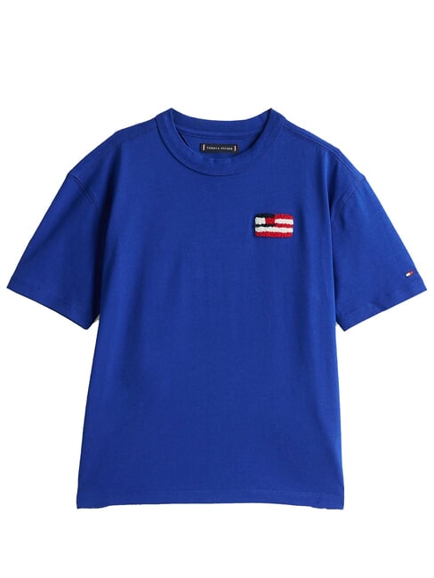 TH KIDS T-shirt &agrave; manches courtes avec drapeau bleu en coin - Tee-shirt enfant