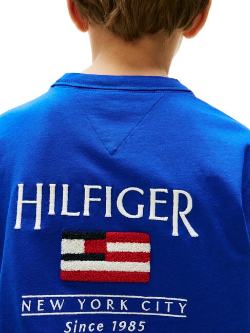 TH KIDS T-shirt &agrave; manches courtes avec drapeau bleu en coin - Tee-shirt enfant