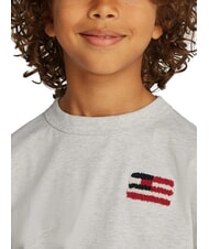 TOMMY HILFIGER TH KIDS T-shirt &agrave; manches courtes avec drapeau bruy&egrave;re blanche comme neige - Tee-shirt enfant - 3