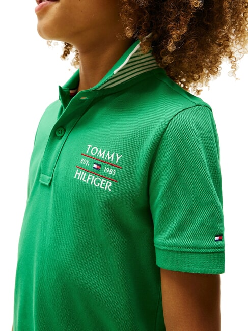 TH KIDS polo &agrave; manches courtes pour enfants vert &eacute;clatant - Tee-shirt enfant