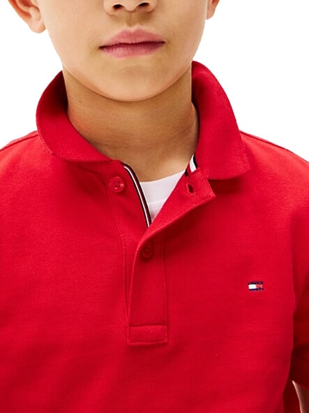 TH KIDS polo en coton &agrave; manches courtes rouge primaire - Tee-shirt enfant