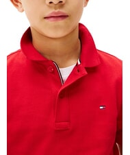TOMMY HILFIGER TH KIDS polo en coton &agrave; manches courtes rouge primaire - Tee-shirt enfant - 3