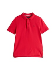 TOMMY HILFIGER TH KIDS polo en coton &agrave; manches courtes rouge primaire - Tee-shirt enfant - 4
