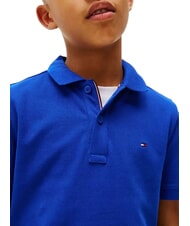 TOMMY HILFIGER TH KIDS polo en coton &agrave; manches courtes bleu en coin - Tee-shirt enfant - 3