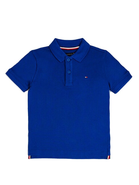 TH KIDS polo en coton &agrave; manches courtes bleu en coin - Tee-shirt enfant