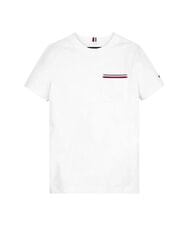 TOMMY HILFIGER TH KIDS T-shirt &agrave; manches courtes avec poche blanc - Tee-shirt enfant - 3