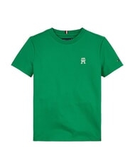 TOMMY HILFIGER TH KIDS T-shirt &agrave; manches courtes avec &eacute;cusson logo Vert olympique - Tee-shirt enfant - 3