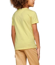 TOMMY HILFIGER TH KIDS T-shirt &agrave; manches courtes coupe classique carambole jaune - Tee-shirt enfant - 2