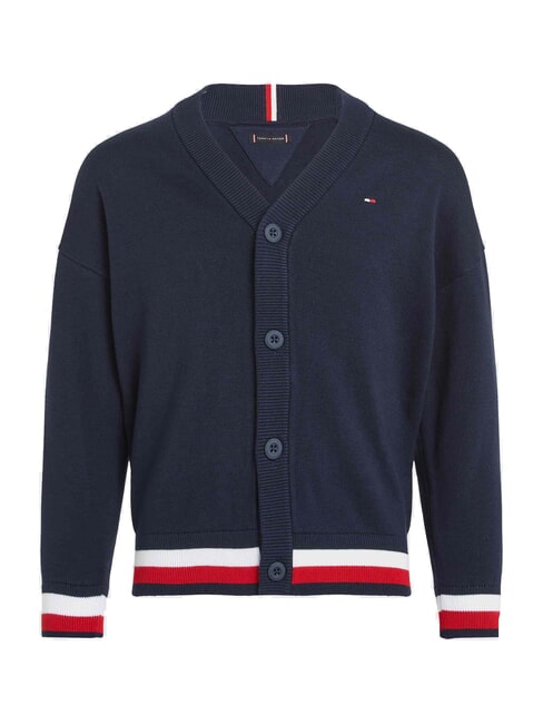 TH KIDS Gilet en coton &agrave; boutons marine nuit noire - Pulls pour enfants