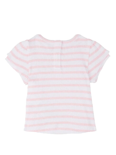 TH KIDS BABY chemise &agrave; manches courtes rose classique / rayures - Barboteuses et tenues pour b&eacute;b&eacute;