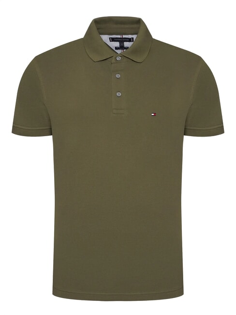 1985  1985 Polo coupe slim vert arm&eacute;e - chemise polo