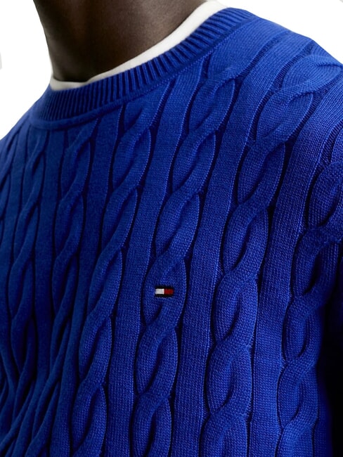 TH  Pull col rond bleu en coin - Pulls pour hommes