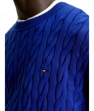 TOMMY HILFIGER TH  Pull col rond bleu en coin - Pulls pour hommes - 3