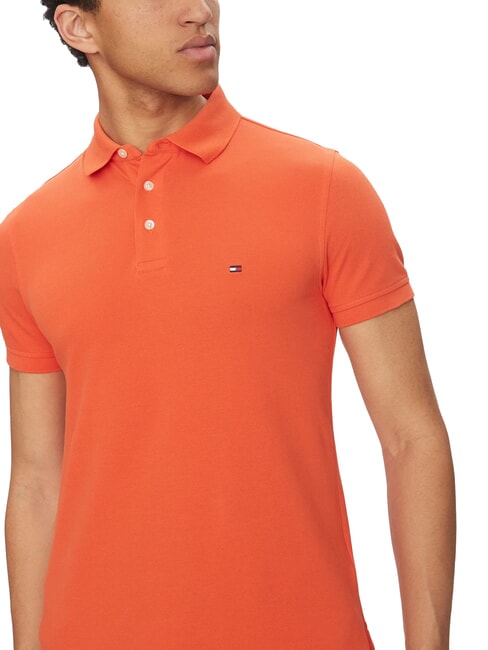 1985  1985 Polo coupe slim orange &eacute;clatant - chemise polo