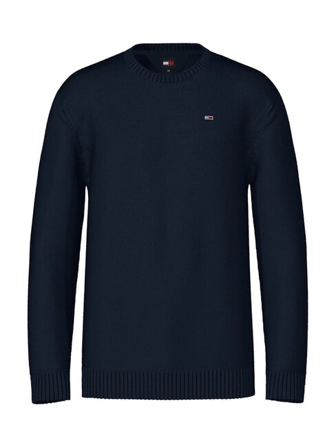 TH JEANS  Col rond en coton marine nuit noire - Pulls pour hommes