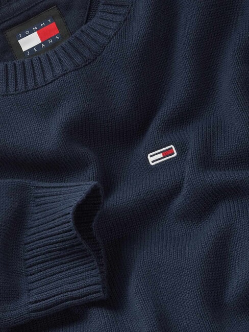 TH JEANS  Col rond en coton marine nuit noire - Pulls pour hommes