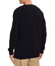 TOMMY HILFIGER TH JEANS  Col rond en coton noir - Pulls pour hommes - 2
