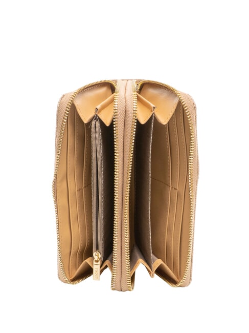 LUX Grand portefeuille zipp&eacute; caramel - Portefeuilles Femme