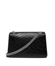 PINKO LOVE ONE LIGHT Petit sac en cuir matelass&eacute; limousine noire - argent mat - Sacs pour Femme - 2