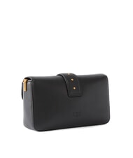 PINKO LOVE ONE sac bandouli&egrave;re en cuir noir-or antique - Sacs pour Femme - 2