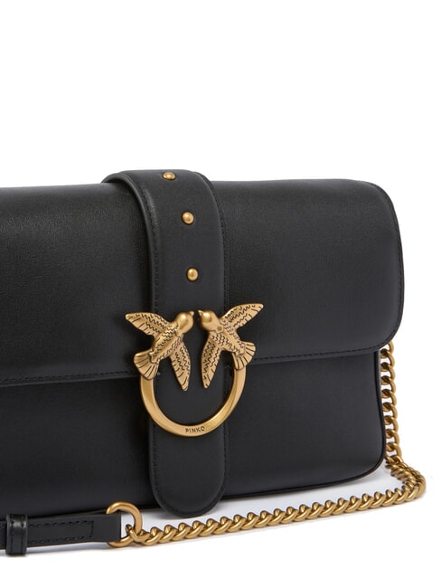 LOVE ONE sac bandouli&egrave;re en cuir noir-or antique - Sacs pour Femme