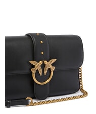 PINKO LOVE ONE sac bandouli&egrave;re en cuir noir-or antique - Sacs pour Femme - 3