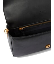 PINKO LOVE ONE sac bandouli&egrave;re en cuir noir-or antique - Sacs pour Femme - 5