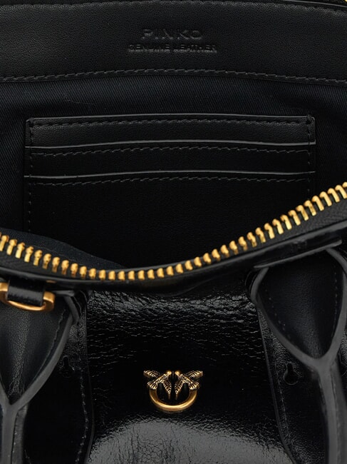 BOWLING Petit sac en cuir en forme de d&ocirc;me noir-or antique - Sacs pour Femme