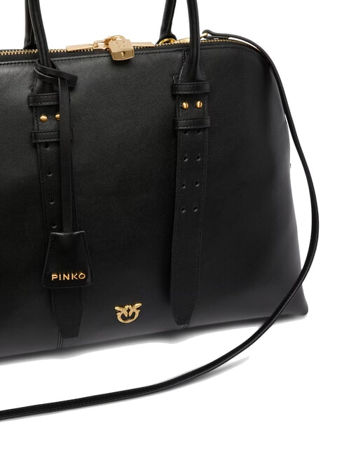 BOWLING Sac d&ocirc;me en cuir avec bandouli&egrave;re Limousine noire - or mat - Sacs pour Femme