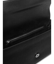 PINKO LOVE ONE sac bandouli&egrave;re en cuir limousine noire - argent mat - Sacs pour Femme - 7