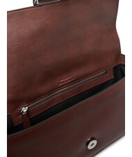 PINKO LOVE ONE sac bandouli&egrave;re en cuir ch&acirc;taigne brun argent mat - Sacs pour Femme - 7