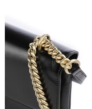 PINKO LOVE BAG Sac bandouli&egrave;re fin en cuir Limousine noire - or mat - Sacs pour Femme - 3