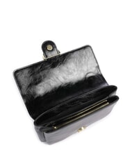 PINKO LOVE BAG Sac bandouli&egrave;re fin en cuir Limousine noire - or mat - Sacs pour Femme - 5