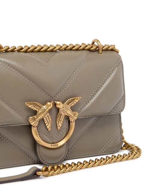 LOVE ONE MINI sac bandouli&egrave;re en cuir noyer-or antique - Sacs pour Femme