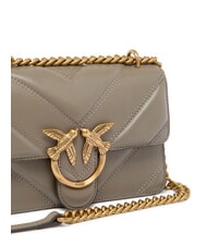 PINKO LOVE ONE MINI sac bandouli&egrave;re en cuir noyer-or antique - Sacs pour Femme - 3