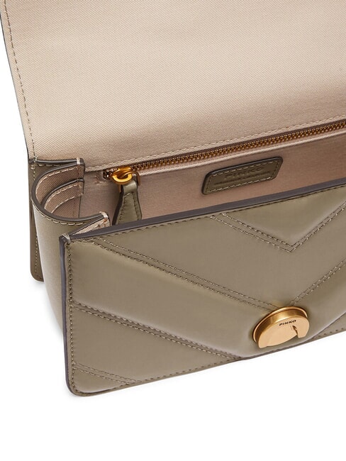 LOVE ONE MINI sac bandouli&egrave;re en cuir noyer-or antique - Sacs pour Femme