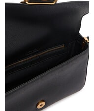 PINKO LOVE ONE Sac bandouli&egrave;re en cuir avec rabat noir-or antique - Sacs pour Femme - 7