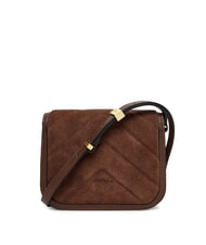 PINKO LOVE BOX sac bandouli&egrave;re en cuir su&eacute;d&eacute; ch&acirc;taigne brun or mat - Sacs pour Femme - 2