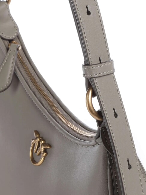 HALF MOON Sac bandouli&egrave;re en cuir noyer-or antique - Sacs pour Femme