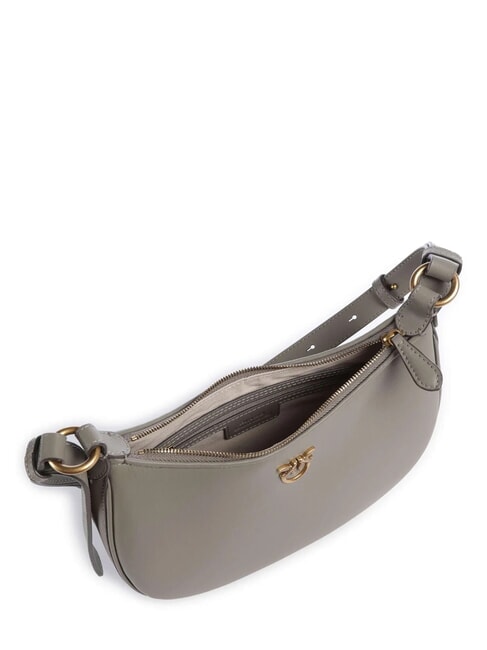 HALF MOON Sac bandouli&egrave;re en cuir noyer-or antique - Sacs pour Femme